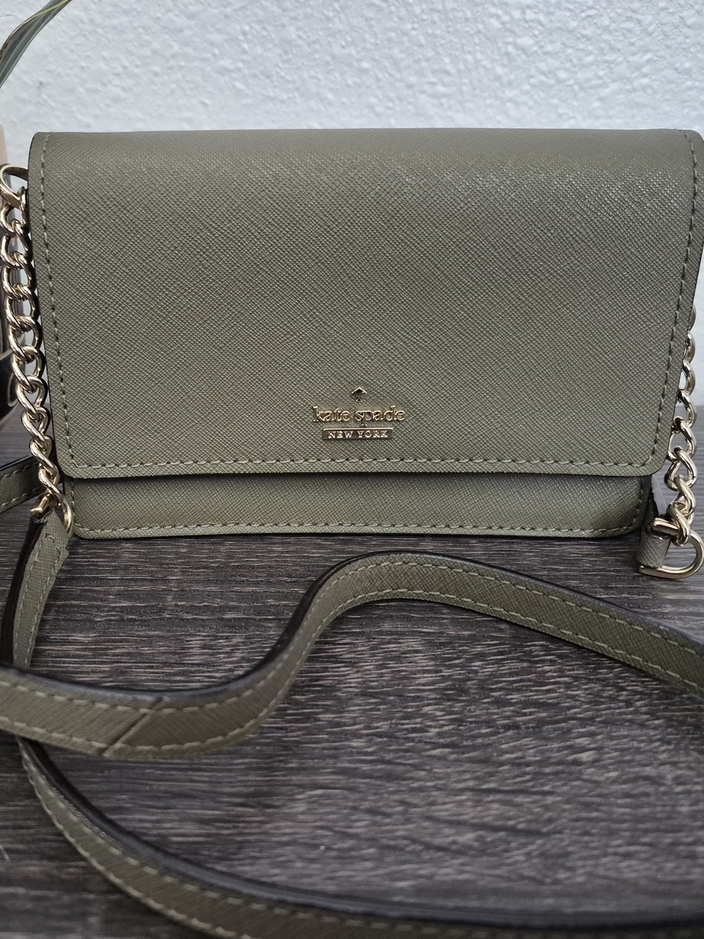 kate spade Olive Green Chainlink Mini Crossbody